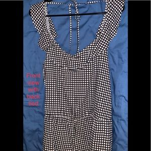 Black and white Roxy romper with pockets